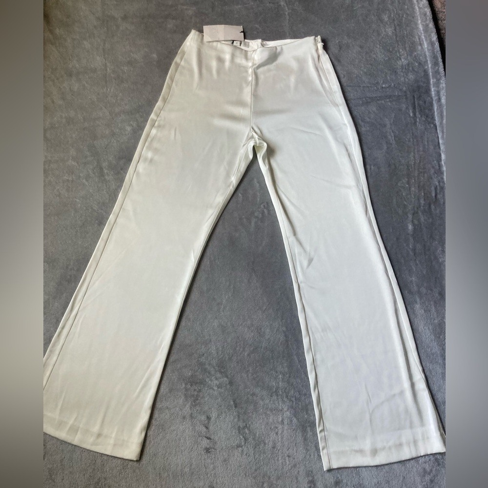 NWT Zara Wide Leg Pants in Light Cream